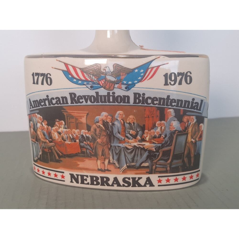 Early Times 1976 Bicentennial Decanter Nebraska Whiskey Bottle Ceramic